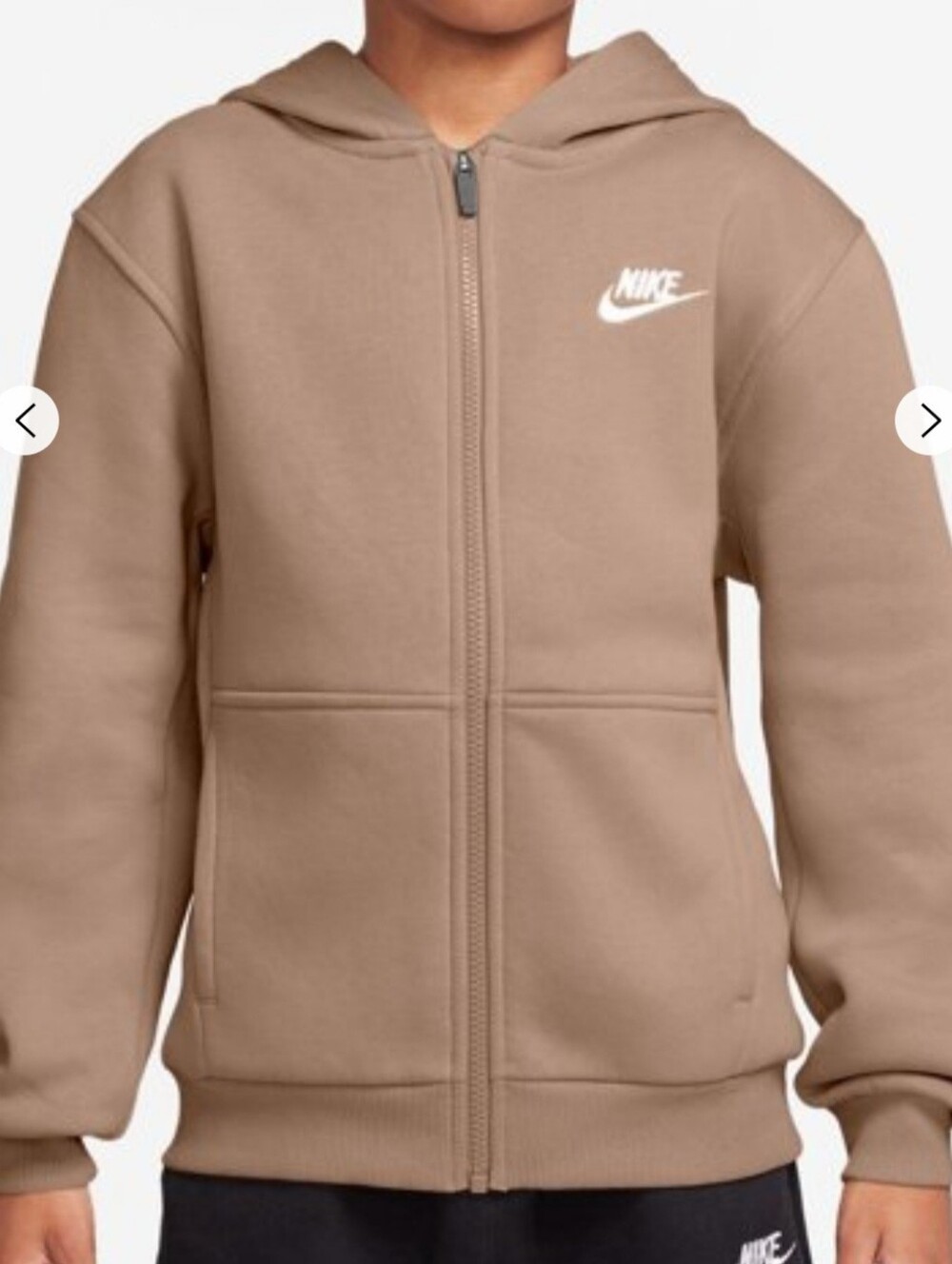 Nike Boys Sportswear Club Fleece Full Zip Hoodie Hemp Size M NWT